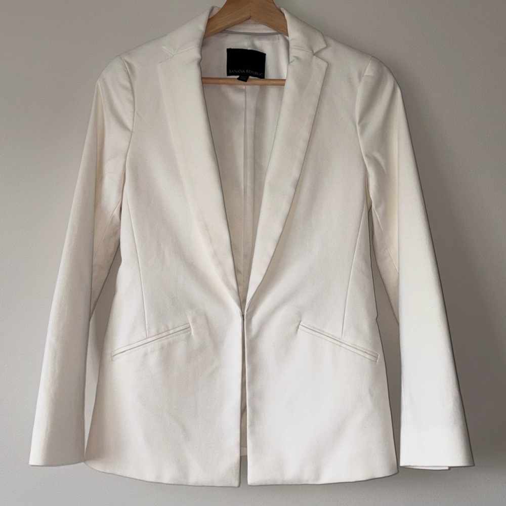 Off White Banana Republic Blazer Size 00 Petite